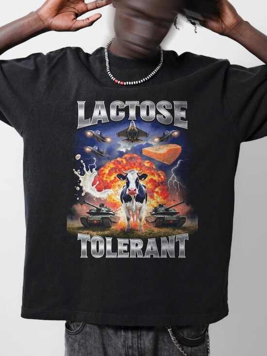 Other - Lactose Tolerant Graphic T-Shirt, Milk 90s Funny Shirt